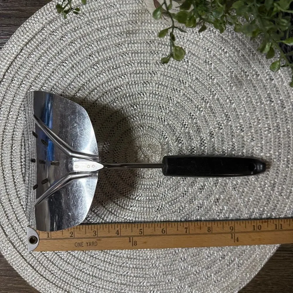 Foley MPLS Spatula Flipper VTG Wide Slotted Curved Stainless Steel Turner MCM